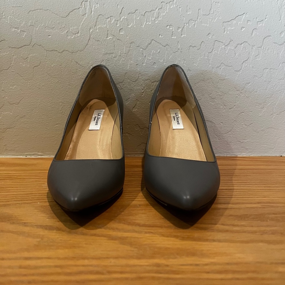 LK Bennett grey leather pumps
